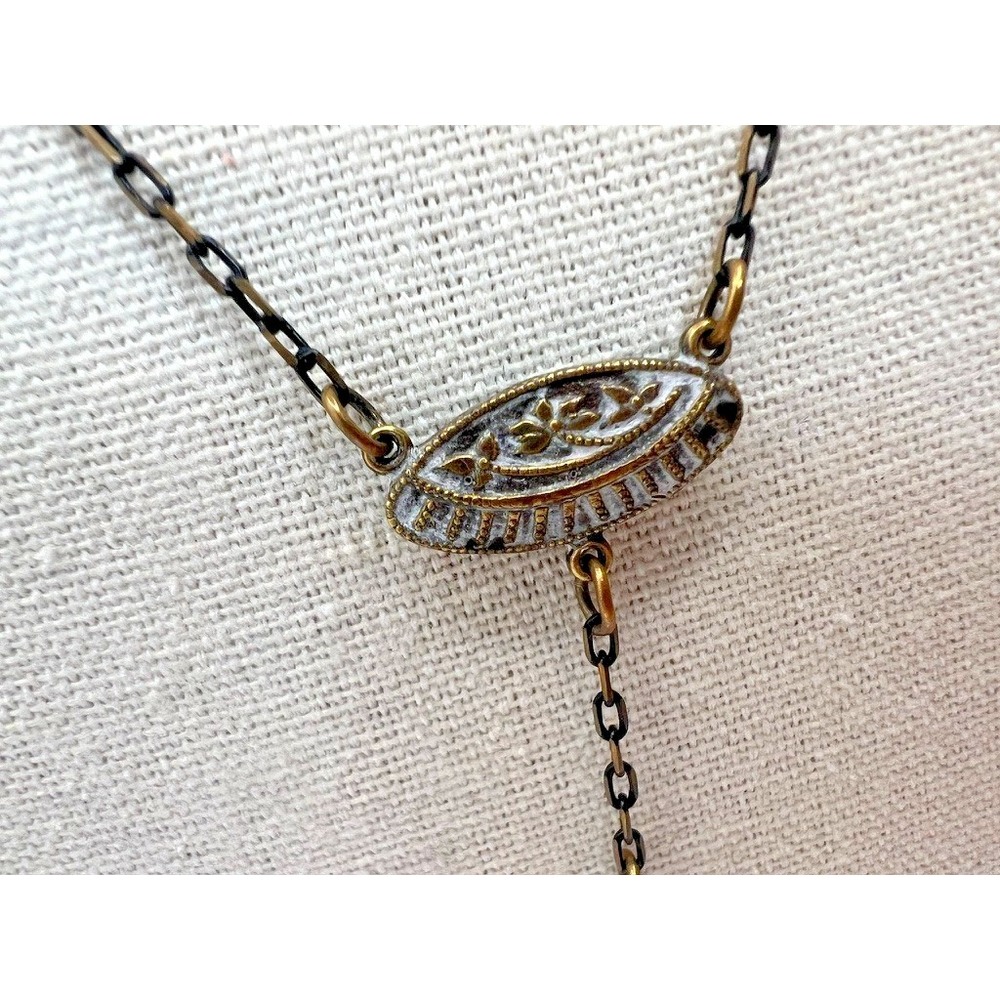 Vintage Egyptian Revival Necklace Pharaoh Pendant Brass Tone Art Deco Figural - Picture 5 of 16
